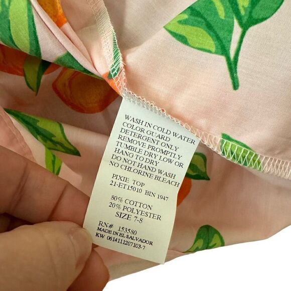 Eleanor Rose Pixie Top Pink Orange Fruit & Brailey Shorts Orange NEW Size 7-8 - Picture 4 of 8